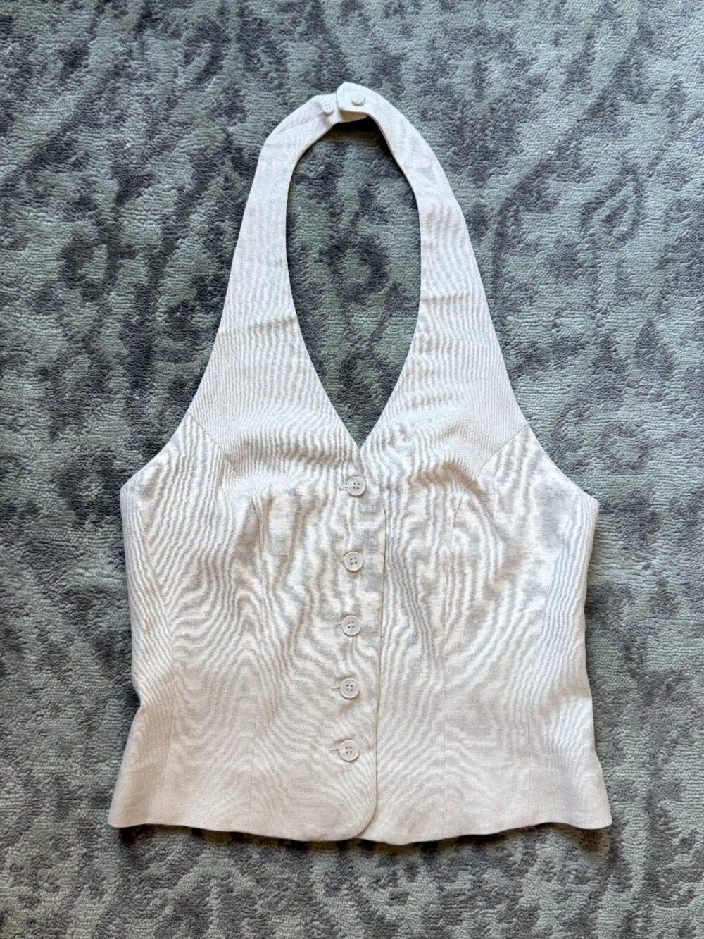 NWT Zarina Ivory Linen Blend Halter Vest Top